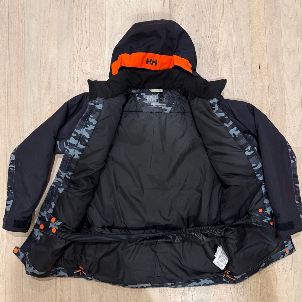 Helly Hansen Black and Gray Camo Tornado Jacket - Size 14 - Picture 4 of 5